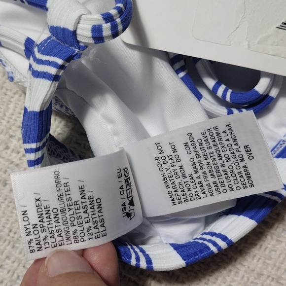 NWT Next Standard High Tide Blue And White Stripes Swim top Women Size Medium - Picture 6 of 8